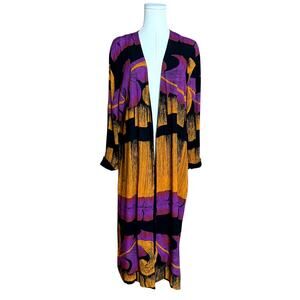 TANGENTS Vintage Maxi Cardigan Tunic Boho Cape Fit Small Medium Long Sleeves